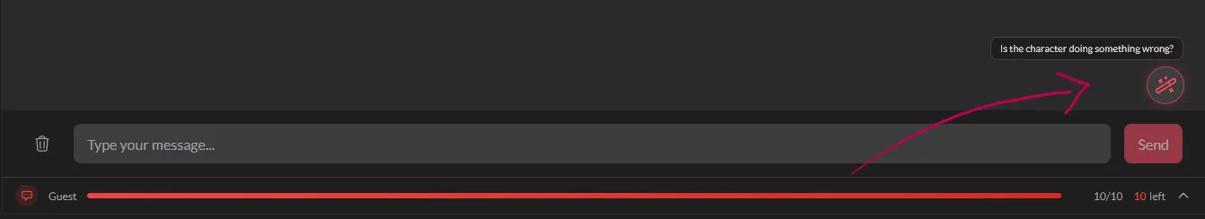 Floating Magic Wand icon above the chat input in RVR Chat